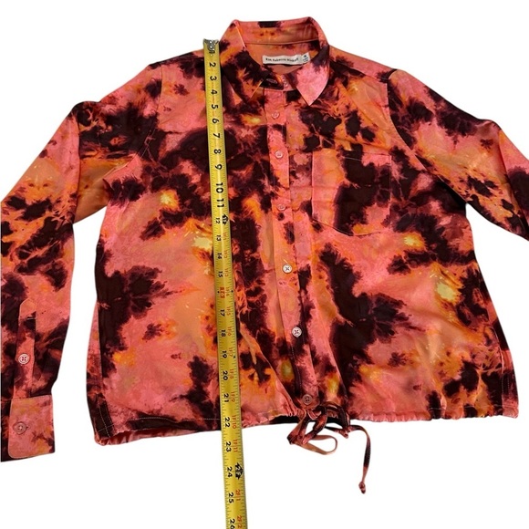 Rebecca Minkoff Tie-Dye Button-Up Collared Top Shirt Sz PM - Picture 6 of 16
